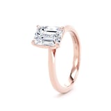 Goldsmiths 18ct Rose Gold 2.00cttw Emerald Cut Lab Grown Diamond Solitaire Engagement Ring - Ring Size S.5