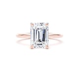 Goldsmiths 18ct Rose Gold 3.00cttw Emerald Cut Lab Grown Diamond Solitaire Engagement Ring - Ring Size S