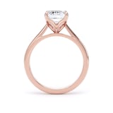 Goldsmiths 18ct Rose Gold 3.00cttw Emerald Cut Lab Grown Diamond Solitaire Engagement Ring - Ring Size S