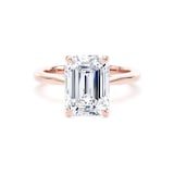 Goldsmiths 18ct Rose Gold 4.00cttw Emerald Cut Lab Grown Diamond Solitaire Engagement Ring - Ring Size Q.5