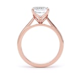 Goldsmiths 18ct Rose Gold 4.00cttw Emerald Cut Lab Grown Diamond Solitaire Engagement Ring - Ring Size Q.5