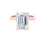 Goldsmiths 18ct Rose Gold 5.00cttw Emerald Cut Lab Grown Diamond Solitaire Engagement Ring - Ring Size P.5