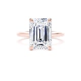 Goldsmiths 18ct Rose Gold 5.00cttw Emerald Cut Lab Grown Diamond Solitaire Engagement Ring - Ring Size P.5