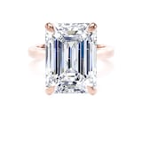 Goldsmiths 18ct Rose Gold 10.00cttw Emerald Cut Lab Grown Diamond Solitaire Engagement Ring - Ring Size T