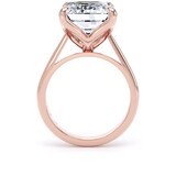 Goldsmiths 18ct Rose Gold 10.00cttw Emerald Cut Lab Grown Diamond Solitaire Engagement Ring - Ring Size T