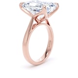Goldsmiths 18ct Rose Gold 10.00cttw Emerald Cut Lab Grown Diamond Solitaire Engagement Ring - Ring Size T