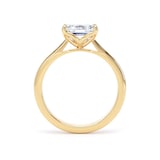 Goldsmiths 18ct Yellow Gold East-West 1.50cttw Emerald Cut Lab Grown Diamond Solitaire Engagement Ring - Ring Size H.5