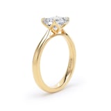 Goldsmiths 18ct Yellow Gold East-West 1.50cttw Emerald Cut Lab Grown Diamond Solitaire Engagement Ring - Ring Size H.5