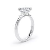 Goldsmiths 18ct White Gold East-West 2.00cttw Emerald Cut Lab Grown Diamond Solitaire Engagement Ring - Ring Size M