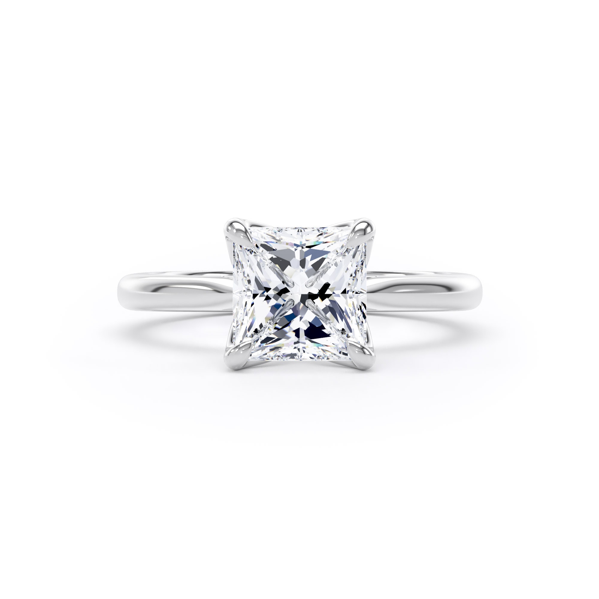 Goldsmiths Platinum 2.00cttw Princess Cut Lab Grown Diamond Solitaire Engagement Ring - Ring Size F.5 Goldsmiths Platinum 2.00cttw Princess Cut Lab Grown Diamond Solitaire Engagement Ring - Ring Size F.5