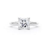 Goldsmiths Platinum 2.00cttw Princess Cut Lab Grown Diamond Solitaire Engagement Ring - Ring Size F