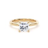 Goldsmiths 18ct Yellow Gold 1.50cttw Princess Cut Lab Grown Diamond Solitaire Engagement Ring - Ring Size Q.5