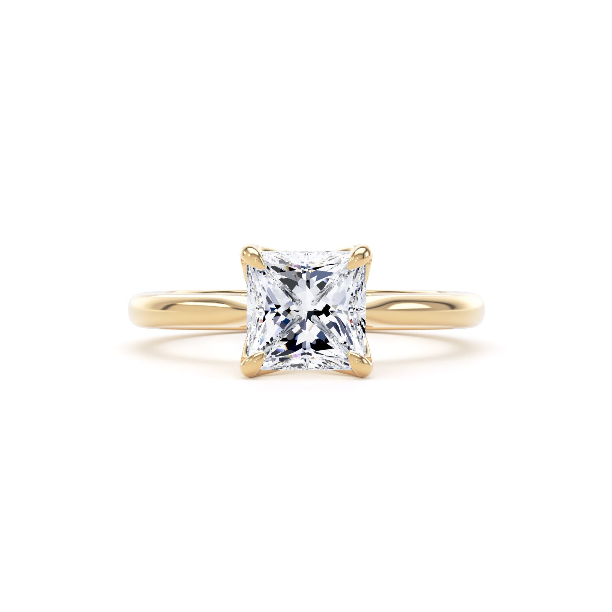 Goldsmiths 18ct Yellow Gold 1.50cttw Princess Cut Lab Grown Diamond Solitaire Engagement Ring - Ring Size G Goldsmiths 18ct Yellow Gold 1.50cttw Princess Cut Lab Grown Diamond Solitaire Engagement Ring - Ring Size G