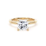 Goldsmiths 18ct Yellow Gold 2.00cttw Princess Cut Lab Grown Diamond Solitaire Engagement Ring - Ring Size H
