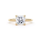 Goldsmiths 18ct Yellow Gold 2.00cttw Princess Cut Lab Grown Diamond Solitaire Engagement Ring - Ring Size H
