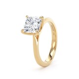 Goldsmiths 18ct Yellow Gold 2.00cttw Princess Cut Lab Grown Diamond Solitaire Engagement Ring - Ring Size H