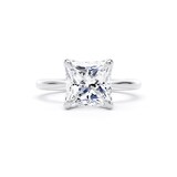 Goldsmiths 18ct White Gold 3.00cttw Princess Cut Lab Grown Diamond Solitaire Engagement Ring - Ring Size W