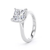 Goldsmiths 18ct White Gold 3.00cttw Princess Cut Lab Grown Diamond Solitaire Engagement Ring - Ring Size W