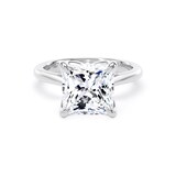 Goldsmiths 18ct White Gold 4.00cttw Princess Cut Lab Grown Diamond Solitaire Engagement Ring - Ring Size I