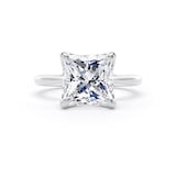 Goldsmiths 18ct White Gold 4.00cttw Princess Cut Lab Grown Diamond Solitaire Engagement Ring - Ring Size I
