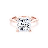Goldsmiths 18ct Rose Gold 4.00cttw Princess Cut Lab Grown Diamond Solitaire Engagement Ring - Ring Size U.5