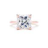Goldsmiths 18ct Rose Gold 4.00cttw Princess Cut Lab Grown Diamond Solitaire Engagement Ring - Ring Size U.5