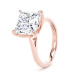 Goldsmiths 18ct Rose Gold 5.00cttw Princess Cut Lab Grown Diamond Solitaire Engagement Ring - Ring Size O.5