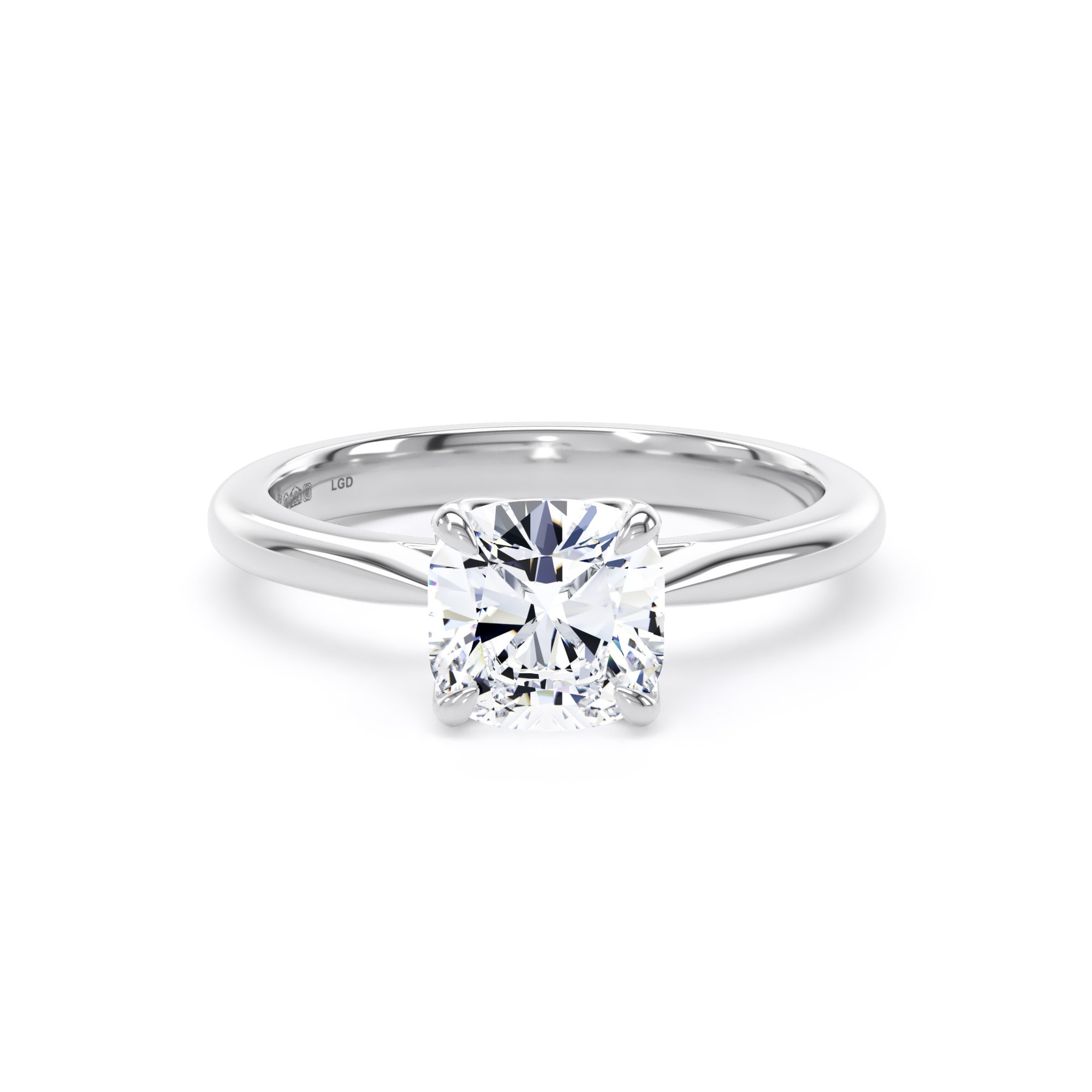 Platinum 1.50cttw Cushion Cut Lab Grown Diamond Solitaire Engagement Ring