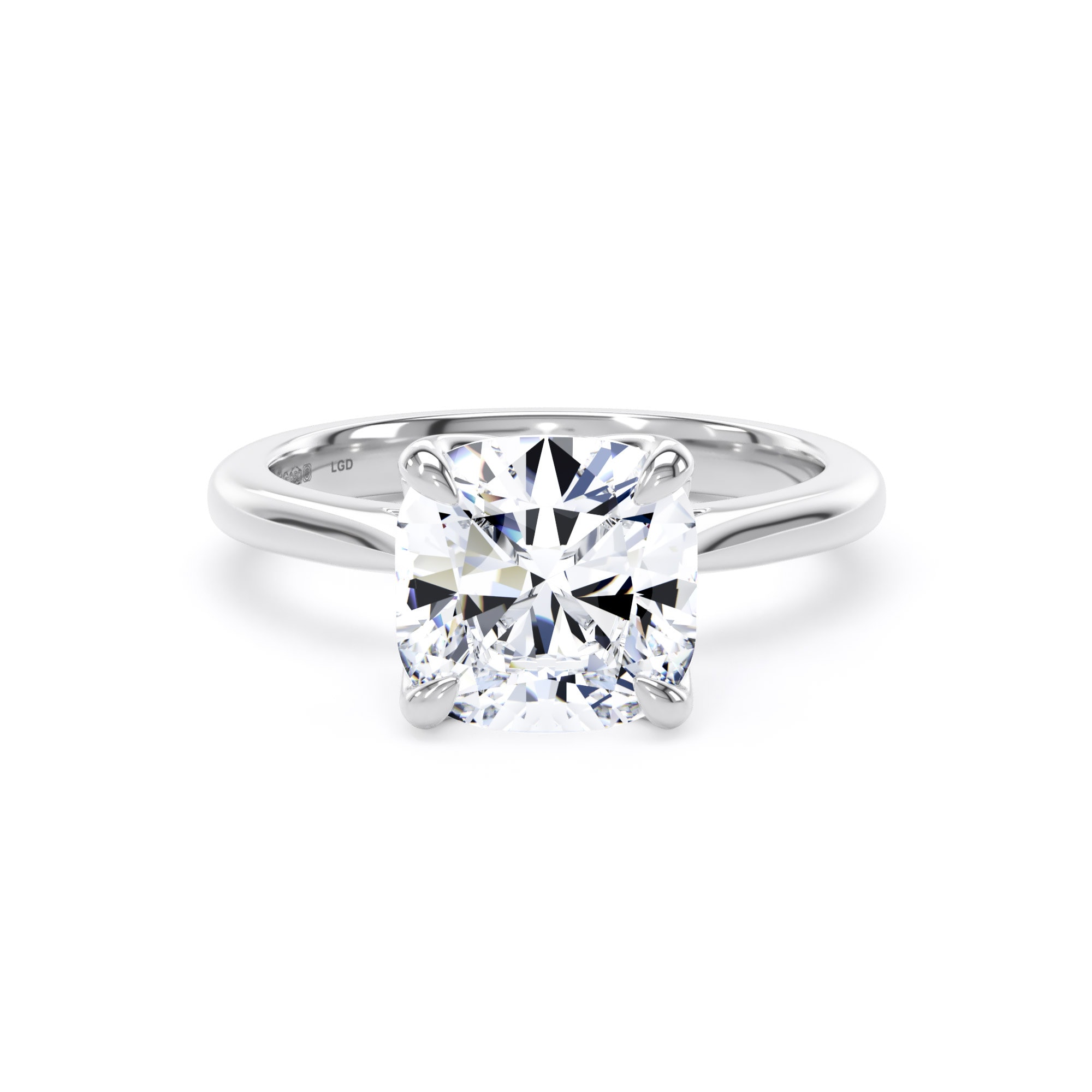 Platinum 3.00cttw Cushion Cut Lab Grown Diamond Solitaire Engagement Ring
