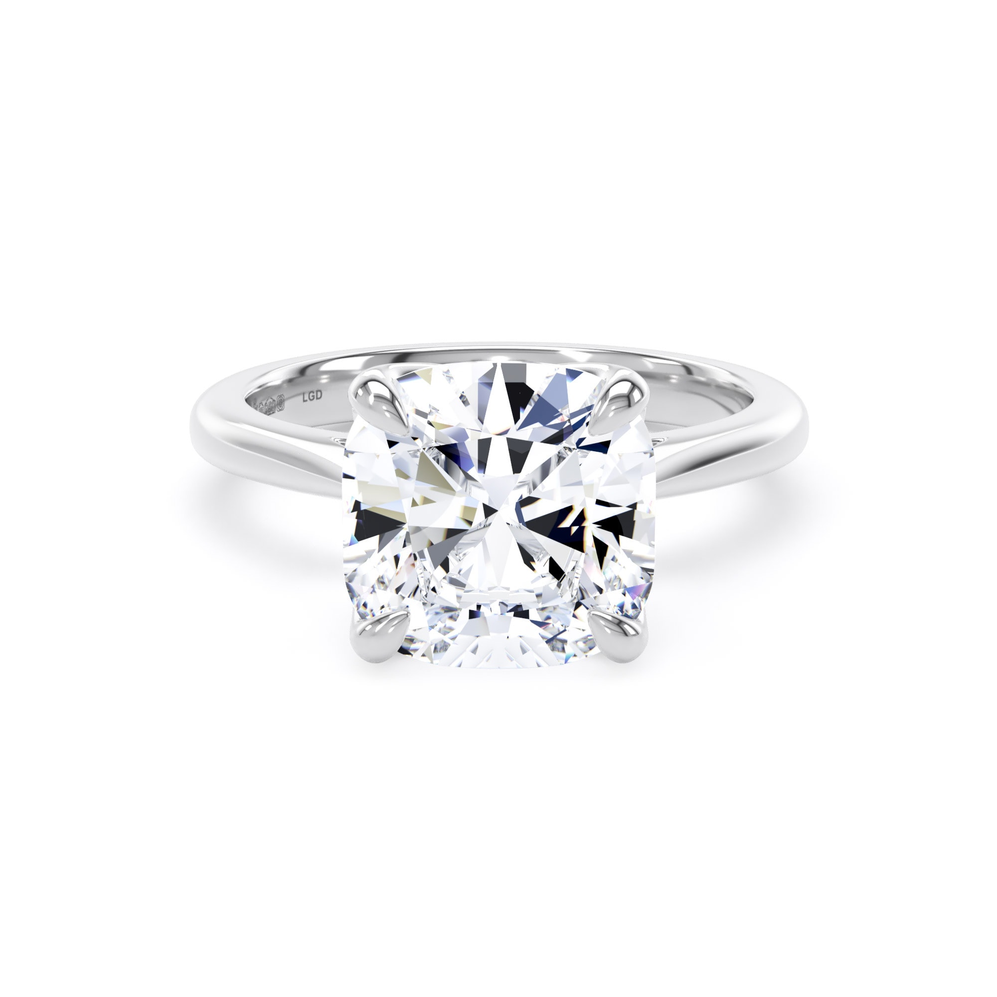 Platinum 5.00cttw Cushion Cut Lab Grown Diamond Solitaire Engagement Ring