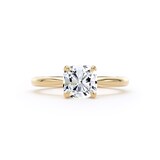 Goldsmiths 18ct Yellow Gold 1.50cttw Cushion Cut Lab Grown Diamond Solitaire Engagement Ring - Ring Size F.5