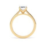 Goldsmiths 18ct Yellow Gold 1.50cttw Cushion Cut Lab Grown Diamond Solitaire Engagement Ring - Ring Size F.5