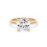 Goldsmiths 18ct Yellow Gold 3.00cttw Cushion Cut Lab Grown Diamond Solitaire Engagement Ring - Ring Size K