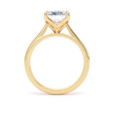 Goldsmiths 18ct Yellow Gold 3.00cttw Cushion Cut Lab Grown Diamond Solitaire Engagement Ring - Ring Size K