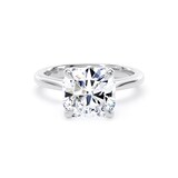 Goldsmiths 18ct White Gold 4.00cttw Cushion Cut Lab Grown Diamond Solitaire Engagement Ring - Ring Size Q.5