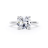 Goldsmiths 18ct White Gold 4.00cttw Cushion Cut Lab Grown Diamond Solitaire Engagement Ring - Ring Size Q.5