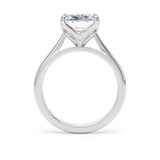 Goldsmiths 18ct White Gold 4.00cttw Cushion Cut Lab Grown Diamond Solitaire Engagement Ring - Ring Size Q.5