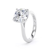 Goldsmiths 18ct White Gold 4.00cttw Cushion Cut Lab Grown Diamond Solitaire Engagement Ring - Ring Size Q.5