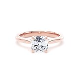 Goldsmiths 18ct Rose Gold 1.50cttw Cushion Cut Lab Grown Diamond Solitaire Engagement Ring - Ring Size S.5