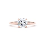 Goldsmiths 18ct Rose Gold 1.50cttw Cushion Cut Lab Grown Diamond Solitaire Engagement Ring - Ring Size S.5