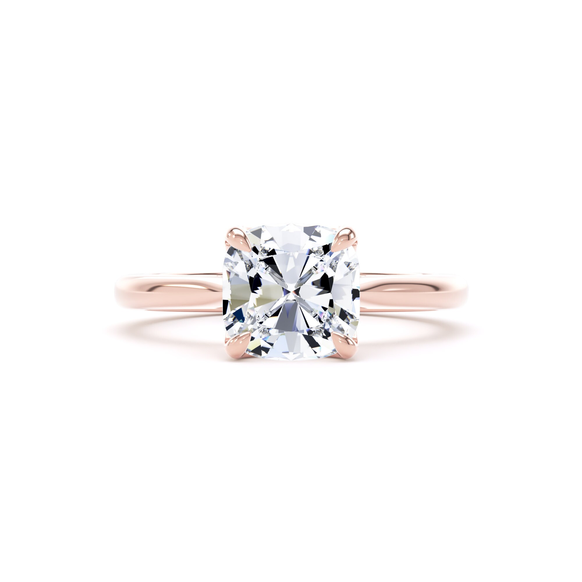 Goldsmiths 18ct Rose Gold 2.00cttw Cushion Cut Lab Grown Diamond Solitaire Engagement Ring - Ring Size V Goldsmiths 18ct Rose Gold 2.00cttw Cushion Cut Lab Grown Diamond Solitaire Engagement Ring - Ring Size V
