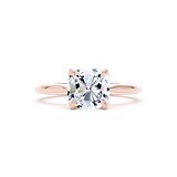 Goldsmiths 18ct Rose Gold 2.00cttw Cushion Cut Lab Grown Diamond Solitaire Engagement Ring - Ring Size T