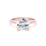 Goldsmiths 18ct Rose Gold 3.00cttw Cushion Cut Lab Grown Diamond Solitaire Engagement Ring - Ring Size P