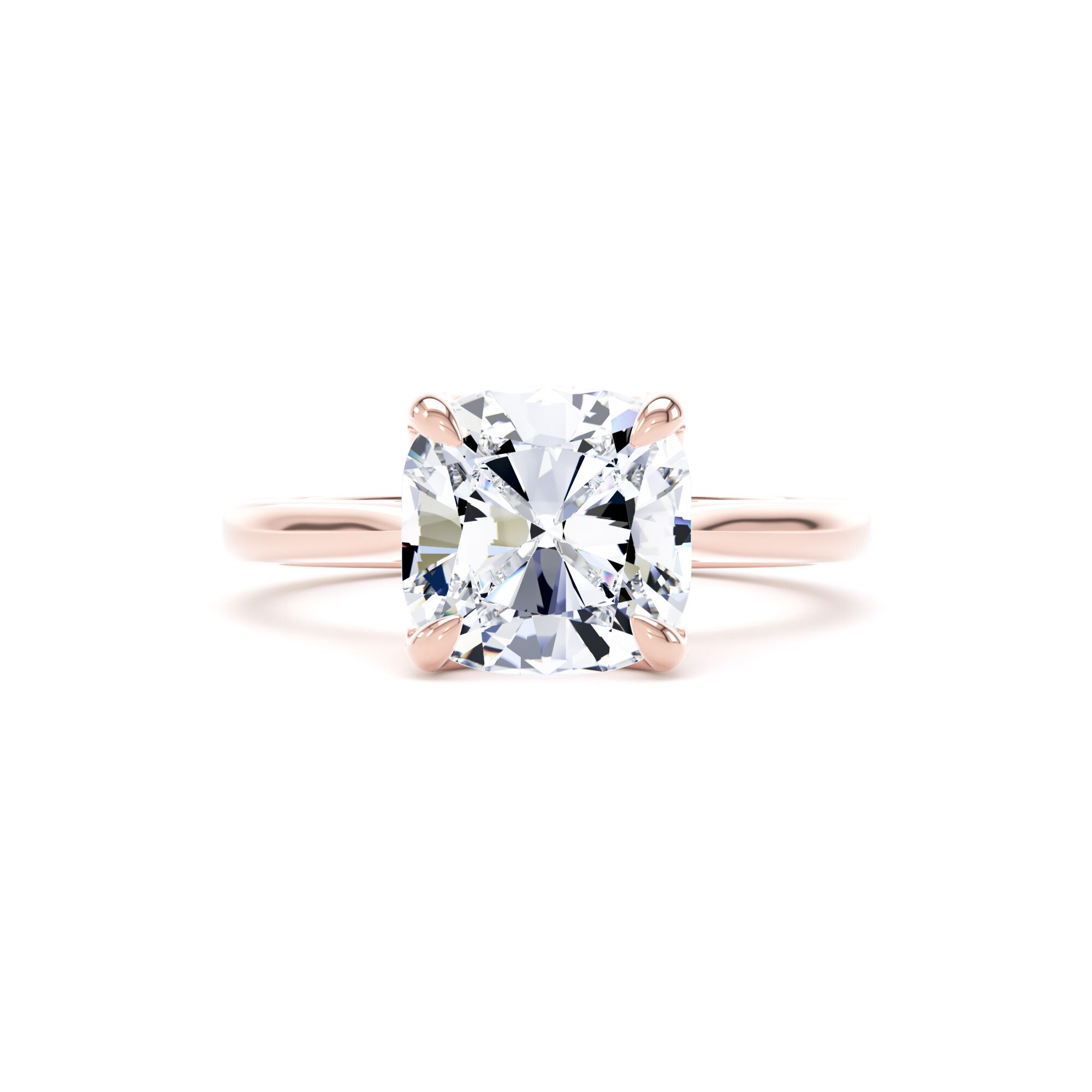 Goldsmiths 18ct Rose Gold 3.00cttw Cushion Cut Lab Grown Diamond Solitaire Engagement Ring - Ring Size X.5 Goldsmiths 18ct Rose Gold 3.00cttw Cushion Cut Lab Grown Diamond Solitaire Engagement Ring - Ring Size X.5