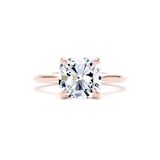 Goldsmiths 18ct Rose Gold 3.00cttw Cushion Cut Lab Grown Diamond Solitaire Engagement Ring - Ring Size P