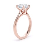 Goldsmiths 18ct Rose Gold 3.00cttw Cushion Cut Lab Grown Diamond Solitaire Engagement Ring - Ring Size P