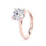 Goldsmiths 18ct Rose Gold 3.00cttw Cushion Cut Lab Grown Diamond Solitaire Engagement Ring - Ring Size P