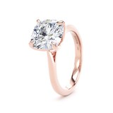 Goldsmiths 18ct Rose Gold 4.00cttw Cushion Cut Lab Grown Diamond Solitaire Engagement Ring - Ring Size F