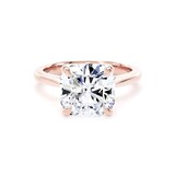 Goldsmiths 18ct Rose Gold 5.00cttw Cushion Cut Lab Grown Diamond Solitaire Engagement Ring - Ring Size S.5