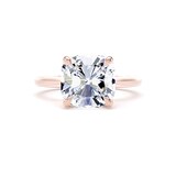 Goldsmiths 18ct Rose Gold 5.00cttw Cushion Cut Lab Grown Diamond Solitaire Engagement Ring - Ring Size S.5